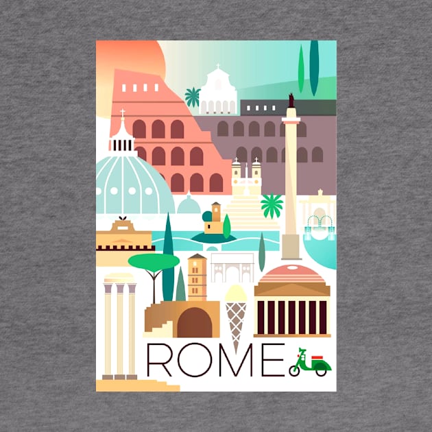 Vintage Travel Poster - Rome, Italy by Starbase79